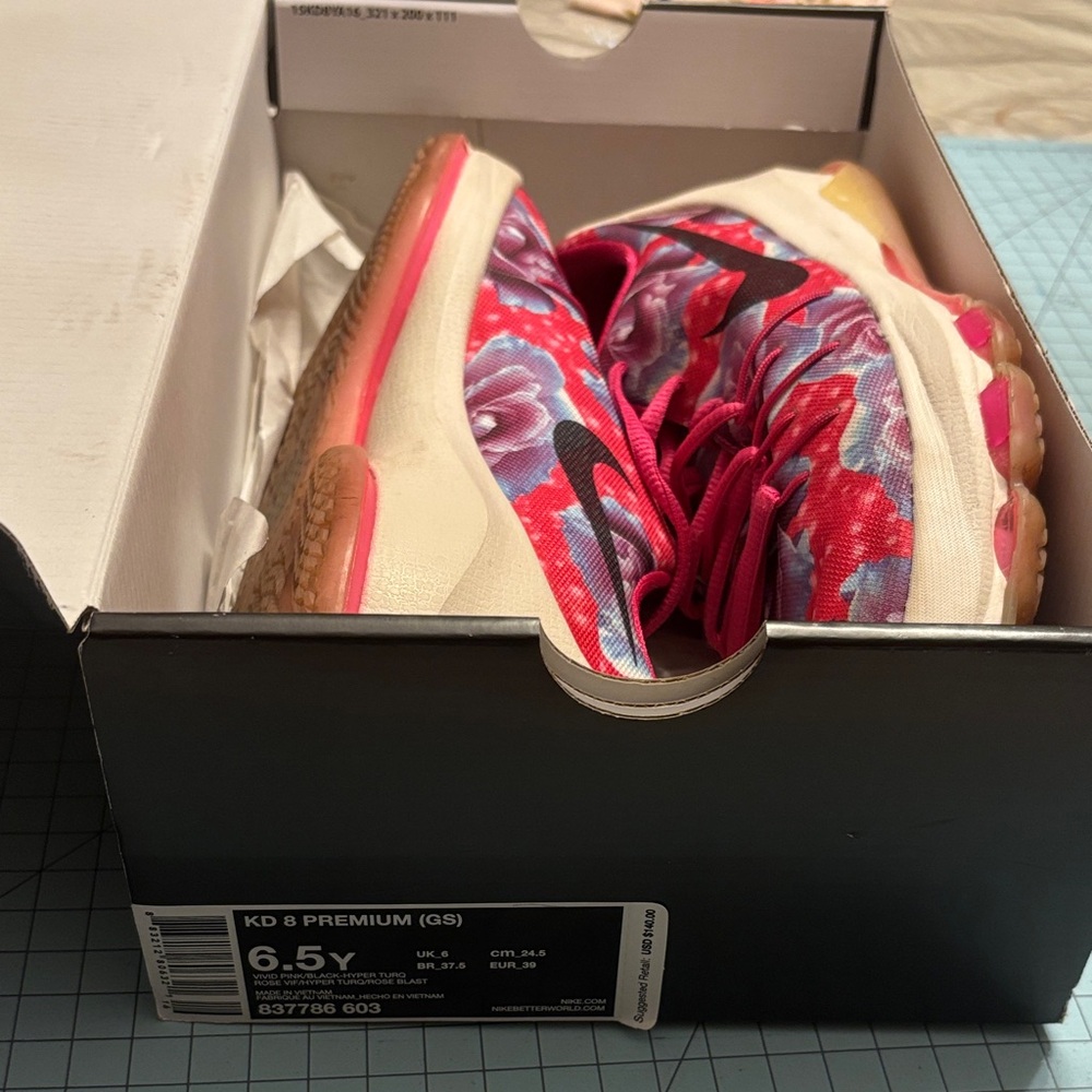Nike Kids KD 8 Premium Sneakers - Pink and Red Floral